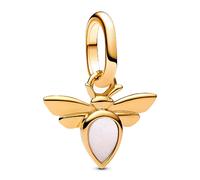 Pandora ME 763826C01 14K Gold Plated Sterling Silver White Bee Mini Pendant with Me and Moments Compatible with Me and Moments Sterling Silver 2.2x9.7x11.5mm, No Gemstone, 2,2x9,7x11,5 mm, Sterling