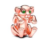 Pandora Disney The Lion King Nala 14k rose gold-plated charm with green and pink enamel