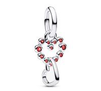 Pandora Charms Charm Pendant Connected Hearts and Red Gems 794435C01