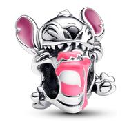 Pandora Disney Stitch birthday cake sterling silver charm with pink, purple, blue and black enamel