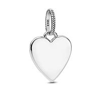 Pandora Moments Gravierbarer Herz Charm-Anhänger aus Sterling Silber,Kompatibel mit Pandora Moments Armbändern, 398914C00