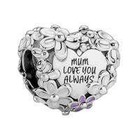 Pandora Charms Daisy Heart Charm Mom 791155C01