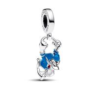 Pandora Disney Donald Duck sterling silver dangle with holographic red and blue enamel