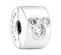 Pandora Disney Minnie and Mickey Mouse sterling silver clip with clear cubic zirconia