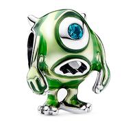 Pandora Disney Pixar Monsters Inc Mike sterling silver charm with icy green crystal and green enamel