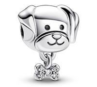 Pandora Moments Dog sterling silver charm with clear cubic zirconia