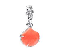 Pandora Moments 793821C01 Sterling Silver Double Coral Shell Charm Fits Me and Moments Pendants, 5.2x13.1x11.2mm, Sterling Silver, Cubic Zirconia, 5,2x13,1x11,2 mm, Sterling Silver, Cubic Zirconia