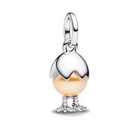 PANDORA Moments 793748C01 Easter Egg Charm Pendant Sterling Silver with Artificial Crystal Bead Compatible Me and Moments Bracelets, 9x13,5x9,3 mm, Sterling Silver, No Gemstone