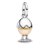 PANDORA Moments 793748C01 Easter Egg Charm Pendant Sterling Silver with Artificial Crystal Bead Compatible Me and Moments Bracelets, 9x13,5x9,3 mm, Sterling Silver, No Gemstone