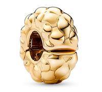 Pandora Moments Studded pattern 14k gold-plated clip with silicone grip