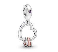 Pandora Jewelry Heart Highlights Charm in Pandora Rose and Sterling Silver