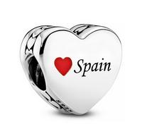 Pandora Charm Heart Spain 792015_E033 Women's Silver, One Size, Stainless Steel, No Gem, taille unique, Stainless Steel, No Gemstone