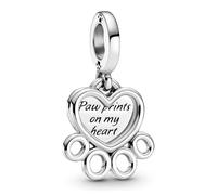 Pandora Hearts & Paw Print Dangle Charm
