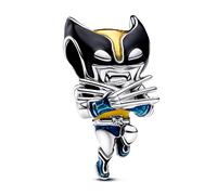 Marvel Wolverine sterling silver charm with black, yellow and blue enamel