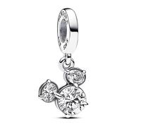 Pandora Disney Mickey silhouette sterling silver dangle with clear cubic zirconia