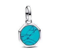 Pandora Turquoise-coloured Engravable Mini Medallion Charm