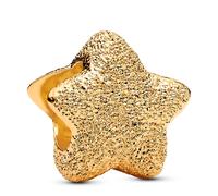 Pandora Charms Mini Star Charm Textured 14k Gold Overlay 764050C00