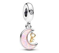 Pandora Charms Moon and Key Pendant Charm in Two Tones 762985C01