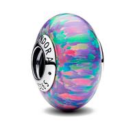 Pandora Moments Charm 791691C05 Luminous Opalescent Purple - Sterling Silver Opal, One Size