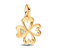 Pandora ME Clover 14k gold-plated medallion with clear cubic zirconia
