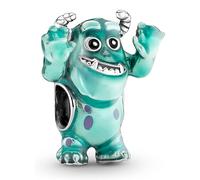 Pandora Disney Pixar Sulley sterling silver charm with black, pink and transparent blue enamel