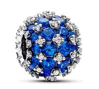 Pandora Moments Sterling silver charm with blue crystal and clear cubic zirconia