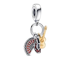 Pandora Charms Spanish Guitar, Flamenco Shoe and Fan pendant charm 760765C01