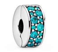 Pandora Charms Teal Pavé Clip Charm 791817MCZ
