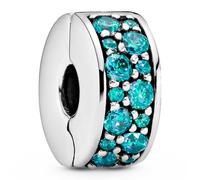 Pandora Teal Pavé Clip Charm