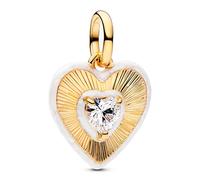 Pandora Charms White Radiant Heart Medallion Charm