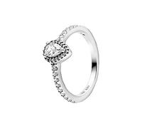 Pandora Classic Teardrop Radiation Wreath Ring Silver Size 56, Non-precious metal Sterling Silver