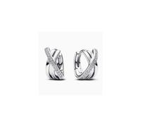 Pandora Crossed Pavé Creoles 293150C01