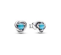Pandora December Turquoise Blue Eternity Circle Stud Earrings - Sterling Silver Birthstone Earrings with Man-Made Stones for Women - Gift for Her - No Box