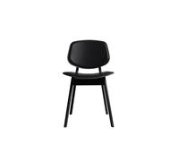 Pandora Dining Chair Upholstered Black Lacquered Oak/ Black Leather