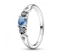 Pandora Disney Aladdin Jasmine sterling silver ring with icy blue crystal and moonlight blue crystal, 50