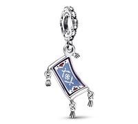 Pandora Disney Aladdin Magic Carpet sterling silver dangle with blue, violet and red enamel