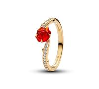 PANDORA Disney Beauty and the Beast 163984C01 Women's Ring, Gold, 56/17.8, Sterling Silver, Cubic Zirconia