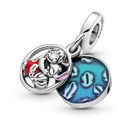 Pandora Disney Lilo and Stitch sterling silver dangle with red, purple and transparent blue enamel