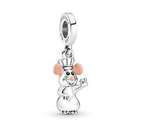 Pandora Disney Pixar Remy sterling silver dangle with pink and black enamel