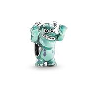 Pandora Disney Pixar Sulley sterling silver charm with black, pink and transparent blue enamel