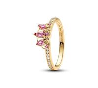 PANDORA Disney Princess Rapunzel Tiara 163651C01 Women's Ring Gold, 56/17,8, Sterling Silver, Cubic Zirconia