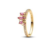 PANDORA Disney Princess Rapunzel Tiara 163651C01 Women's Ring Gold, 50/15,9, Crystal Cubic Zirconia