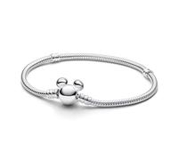 Pandora Disney snake chain sterling silver bracelet with Mickey Mouse clasp, 17