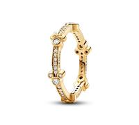 Pandora Disney star and heart 14k gold-plated ring with clear cubic zirconia, 52