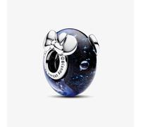 PANDORA Disney Sterling Silver Blue Murano Glass Mickey & Minnie Charm 792958C01