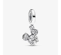 PANDORA Disney Sterling Silver Cubic Zirconia Mickey Mouse Dangle Charm 793031C01