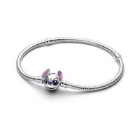 Pandora Disney Stitch Disney Collection Sterling Silver Snake Link Bracelet of Length 17cm 593738C01-17, 593738C01-17, Sterling Silver, No Gemstone