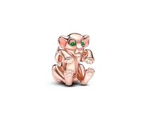 Pandora Disney The Lion King Nala 14k rose gold-plated charm with green and pink enamel