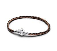 Pandora Disney The Lion King sterling silver bracelet with brown and black leather, S2