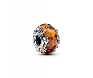 Pandora Disney The Lion King sterling silver charm with glitter aventurine and burnt orange Murano glass